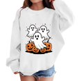 thumbnail image 2 of YunPes Girls Cute Halloween Sweatshirt Funny Ghost Graphic Long Sleeve Pullover Teen Kids Oversized Trendy Streetwear Tops, 2 of 7