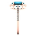 thumbnail image 3 of Solitaire with Accents Engagement Ring for Women - 2.27ct Simulated Turquoise in 18K Rose Gold Promise Ring, 3 of 6