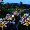 thumbnail image 5 of Qoosea Solar Garden Lights Outdoor Waterproof Decorative Flower New Upgraded 2 pack with 17 Butterfly Solar Lights for Garden Yard Outdoor Decor Pathway, Gifts for Mom, 5 of 9