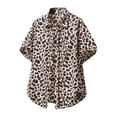 thumbnail image 4 of RUTAYY Men's Shirts Casual Short Sleeve Turndown Collar Leopard Print Button Down Summer Outdoor Party Beach Holiday Blouse, 4 of 5