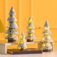 thumbnail image 2 of Desktop Miniature Snow Pine Tree with Wooden Base Simulation Pine Needle Mini Christmas Tree Ornament Photography Props Winter Holiday Home Party Table Decor New Year Christmas Gift, 2 of 10