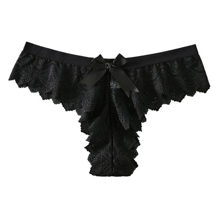 

Wotryit Womens Underwear Womens Low Waist Striped No Show Bikini Thongs Women Underwear Panties Cotton Thong Panties for Women S