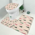 thumbnail image 2 of Beige Christmas Tree Pattern Bathroom Rugs Sets 3 Piece,Toilet Cover Set,Absorbent Non Slip Bathroom Mats Sets with U-Shaped Contour Rug Toilet Rug Set, 2 of 5