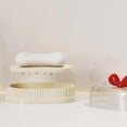 thumbnail image 4 of Yonrjhukm Double-Layer No Drill Soap Box with Lid, Cute Bow Design, Drainage System, Detachable Tray, Dustproof Cover, Plastic Soap Storage for Bathroom, Kitchen, and Travel, 4 of 6