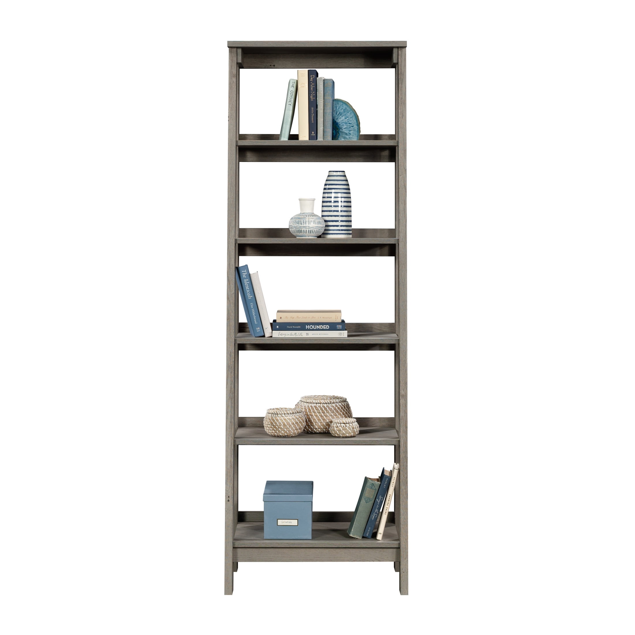 Sauder Trestle 5-Shelf Open Display Bookcase, Mystic Oak Finish