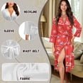 thumbnail image 6 of Yuyamidu Colorful Light Robe for Women Snowflake Long Sleeve Gowns Sleepwear Size L Christmas Robes for Spa Womens Pajamas Red V-Neck Bathrobe for Sleeping, 6 of 7