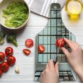 thumbnail image 3 of Modern Cutting Board, Urban City View of Apartments from Square Shape Windows Photograph, Decorative Tempered Glass Cutting and Serving Board, Wine Bottle Shape, Pale Brown White, by Ambesonne, 3 of 5
