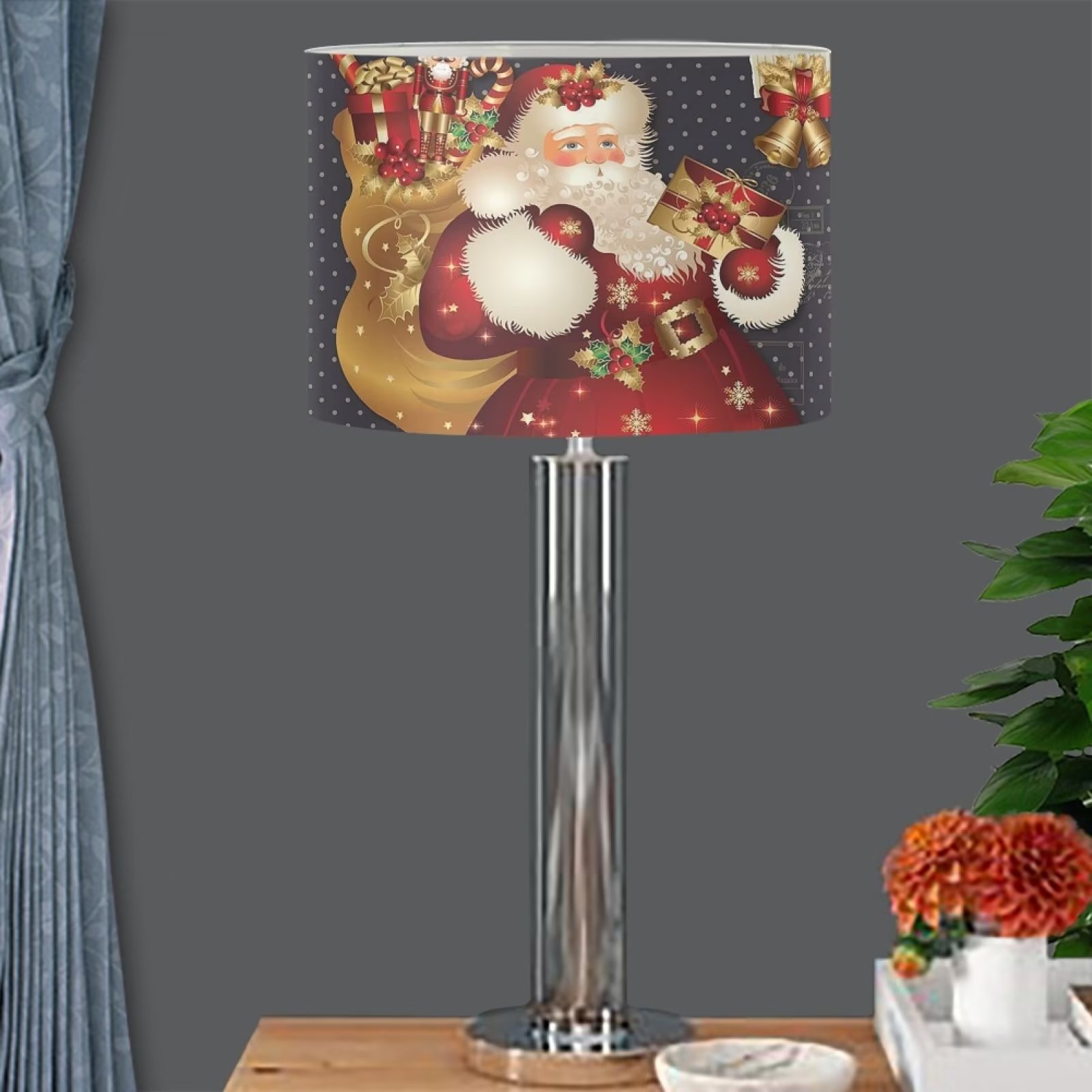 NETILGEN Christmas Lampshades for Table Lamp Santa Claus Home Decor