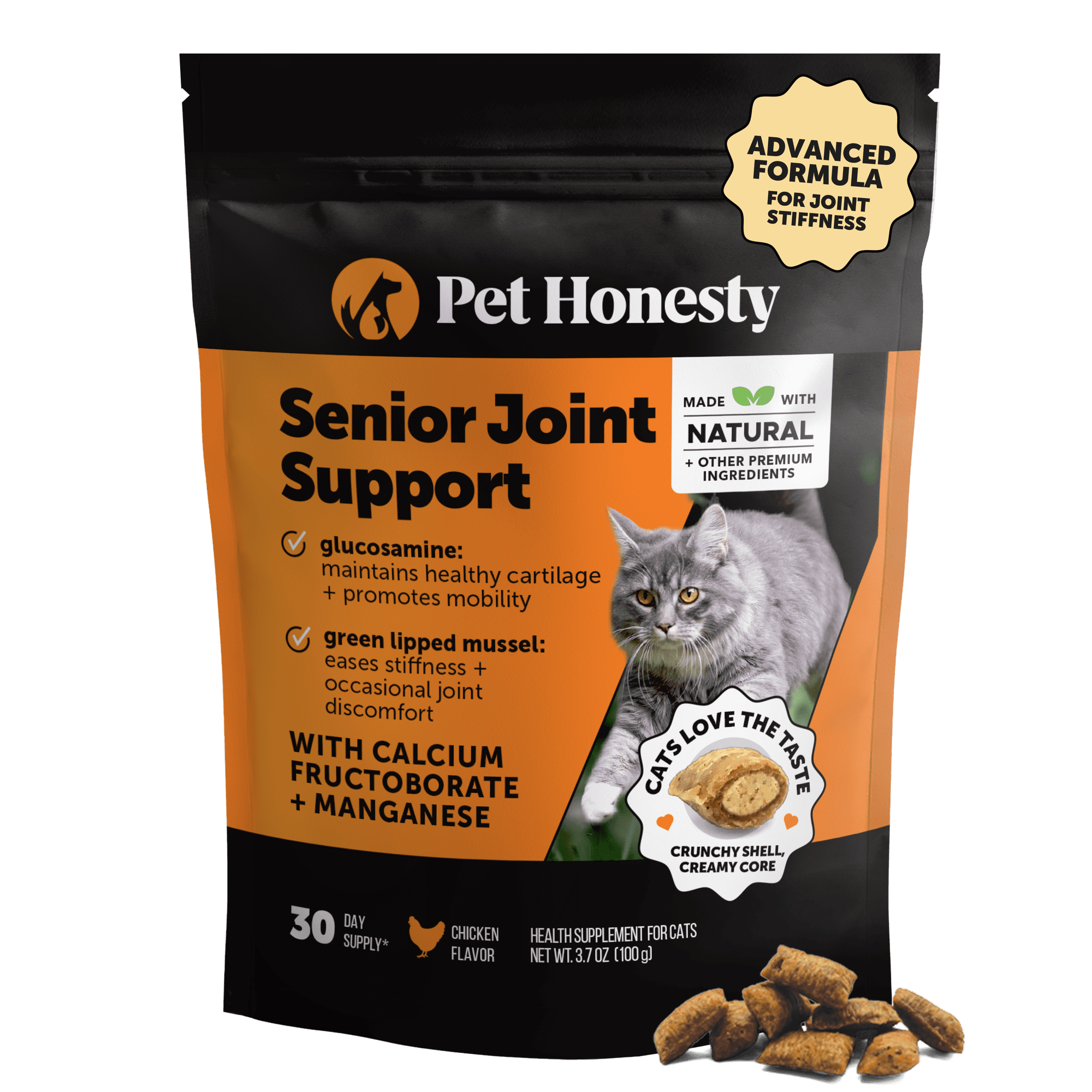 Dual Texture Hip & Joint Supplement for Cats (Chicken Flavor)