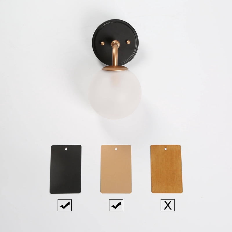 LNC Globe Wall Sconce,Modern Frosted Glass Wall Light,Black Gold Finish for Bedroom,Bathroom