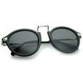 thumbnail image 5 of zeroUV - Retro Horn Rimmed Metal Nose Bridge P3 Round Sunglasses 50mm - 50mm, 5 of 6