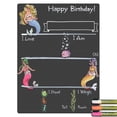 thumbnail image 1 of Cohas Mermaid Theme Birthday Milestone Chalkboard, 15 by 20 inches, 3 Bright Markers, 1 of 6