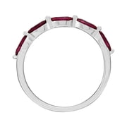 Brilliance Fine Jewelry Created Ruby Marquise Band Ring in Sterling Silver