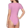 thumbnail image 4 of Daiia Pink Women'S Crew Neck Short Sleeve Slim Fit T Shirts Tops Basic Bodysuit Leotard Clothing-X-Large, 4 of 9