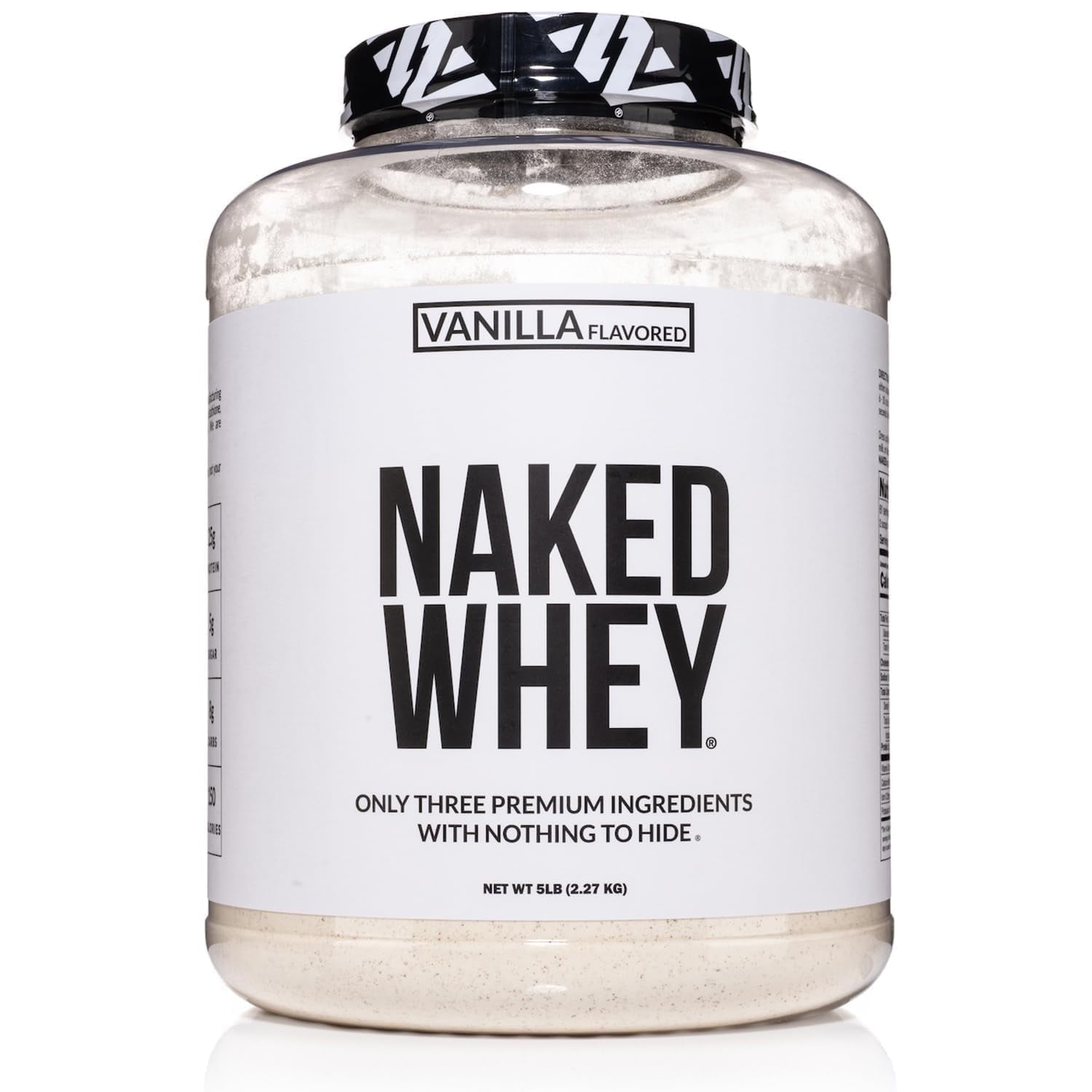 NAKED Whey Vanilla Protein - All Natural Grass Fed Whey Protein Powder + Vanilla + Coconut Sugar- 5Lb Bulk, GMO-Free, Soy Free, Gluten Free. Aid Muscle Recovery - 61 Servings