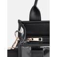 thumbnail image 4 of No Boundaries Women's Game Day Clear Boxy Mini Tote Bag, Black, 4 of 5