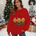 thumbnail image 2 of asdoklhq Christmas Sweatshirts for Womens Maple Leaf Print Oversized Sweatshirts Fall Long Sleeve Sweatshirt Red 3X, 2 of 6
