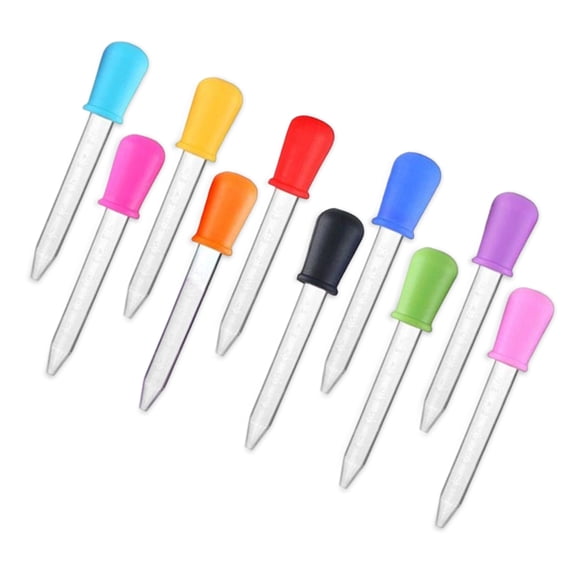 Injueey Cuentagotas para niños de color aleatorio con escala, goteros portátiles de silicona reutilizables para bebés, pipeta de Type3 NO3