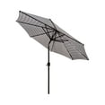 thumbnail image 3 of WestinTrends Paolo 9 Ft Patio Umbrella with Base Included, Market Table Umbrella with with 30 Pound Solid Decorative Round Concrete Base, Black/White Stripe, 3 of 8