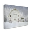 thumbnail image 3 of White Winter Snowfield Barn Cozy Christmas Scenery Landscape Painting Gallery-Wrapped Canvas Print Wall Art, 3 of 7