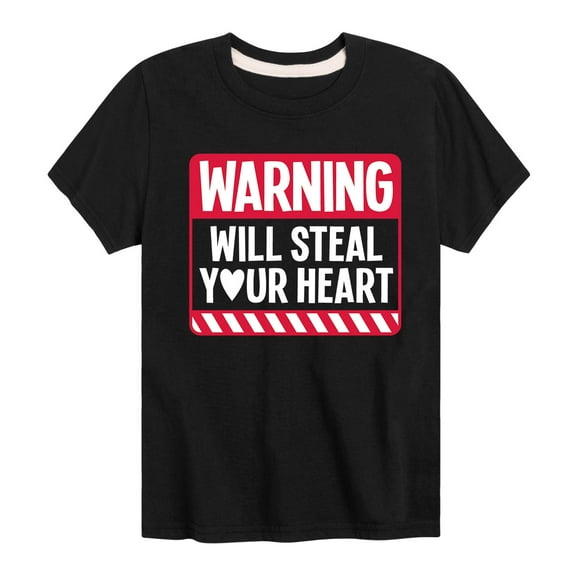 Instant Message - Valentine's Day Warning Will Steal Your Heart - Toddler And Youth Short Sleeve Graphic T-Shirt