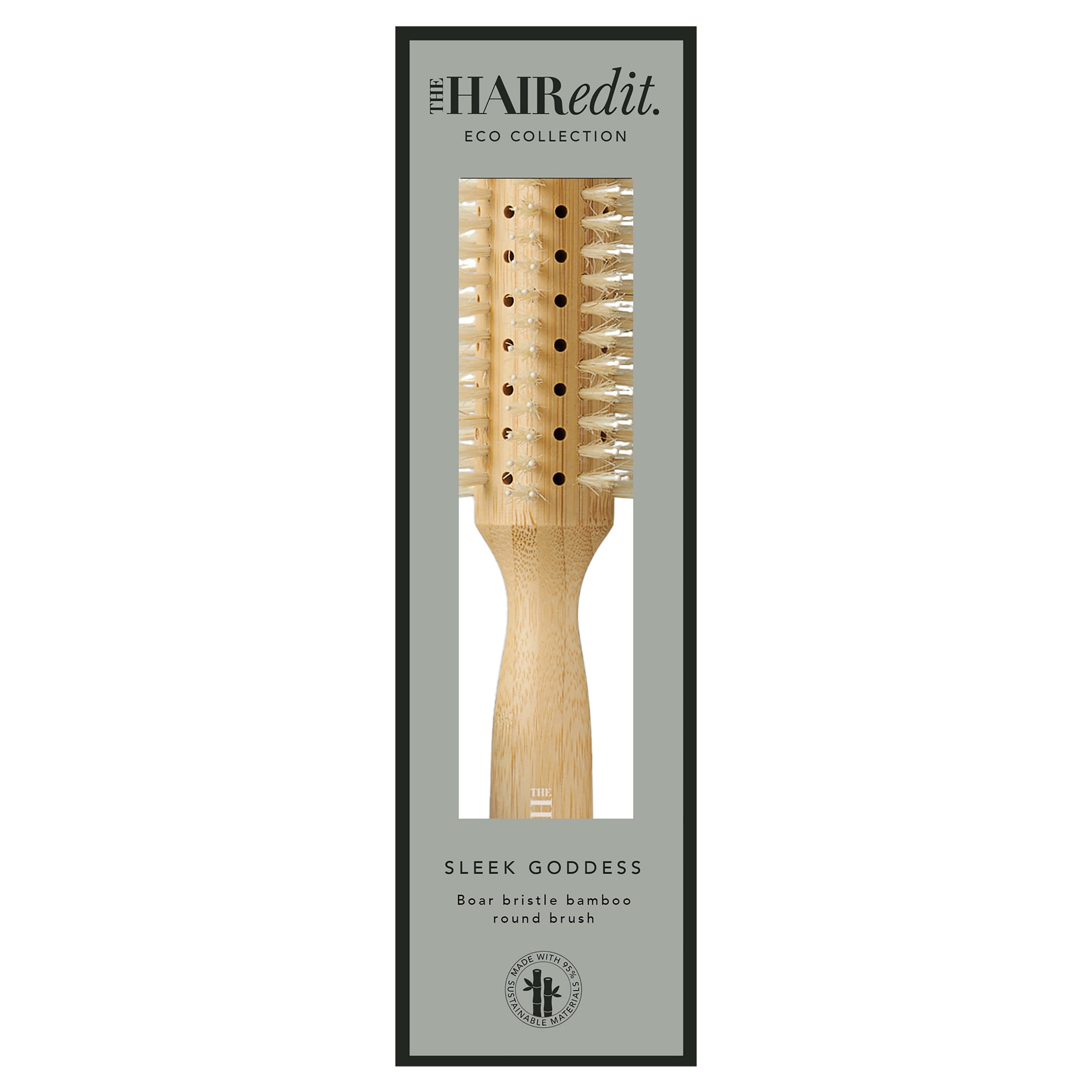 The Hair Edit Sleek Goddess Boar Bristle Bamboo Round Hair Brush