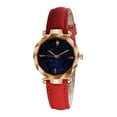 thumbnail image 1 of PVCS Simple and Stylish Luxurious Starry Dial Convex Mirror Leather Strap Watch, 1 of 3