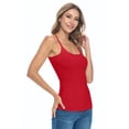 thumbnail image 3 of ACTIVE UNIFORMS Women's Camisole Cotton Stretch Undershirt with Adjustable Strap Tank Top Multi-Pack of 3 (Red, Medium), 3 of 6