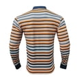 thumbnail image 5 of WTOBBY Men's Fashion Casual Long Sleeve Shirt with Striped V-Neck Design, Colorful Blouse Style Top for Versatile and Layered Outfits,Orange L, 5 of 7