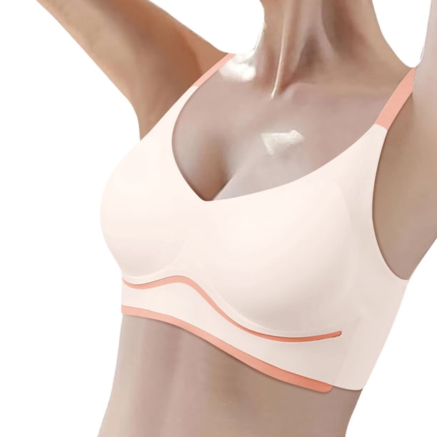 Sujetador sin costuras fino para mujer: sujeción suave, apto para pechos grandes, copa semirrígida, sin aros y transpirable, para uso informal, yoga o nocturno