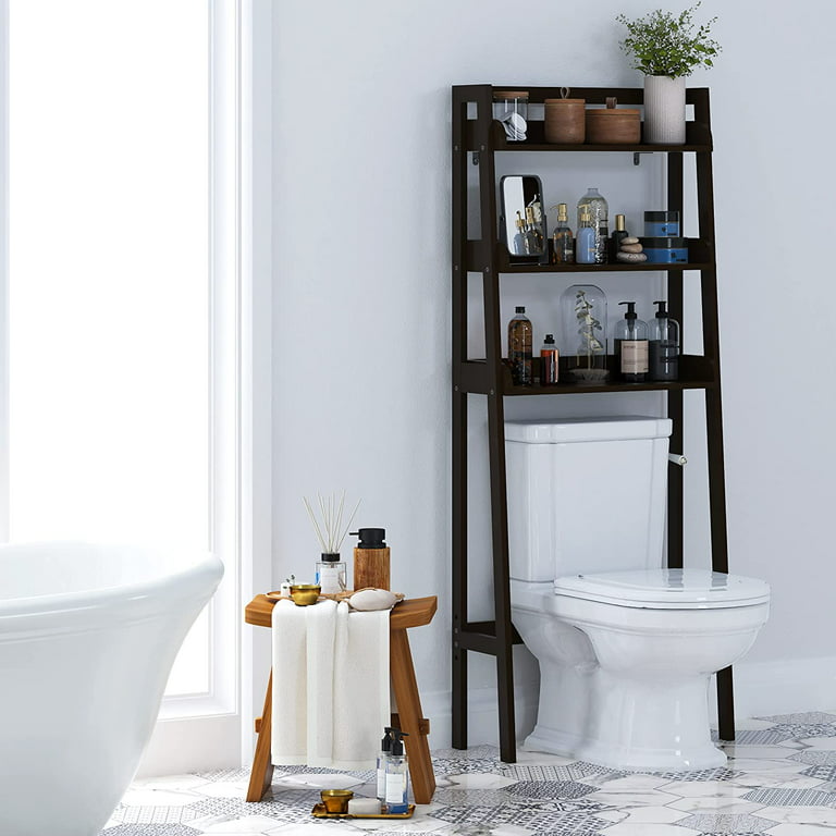 UTEX 3-Shelf Bathroom Organizer Over The Toilet, Bathroom Space saver,  Bathroom Shelf, Espresso