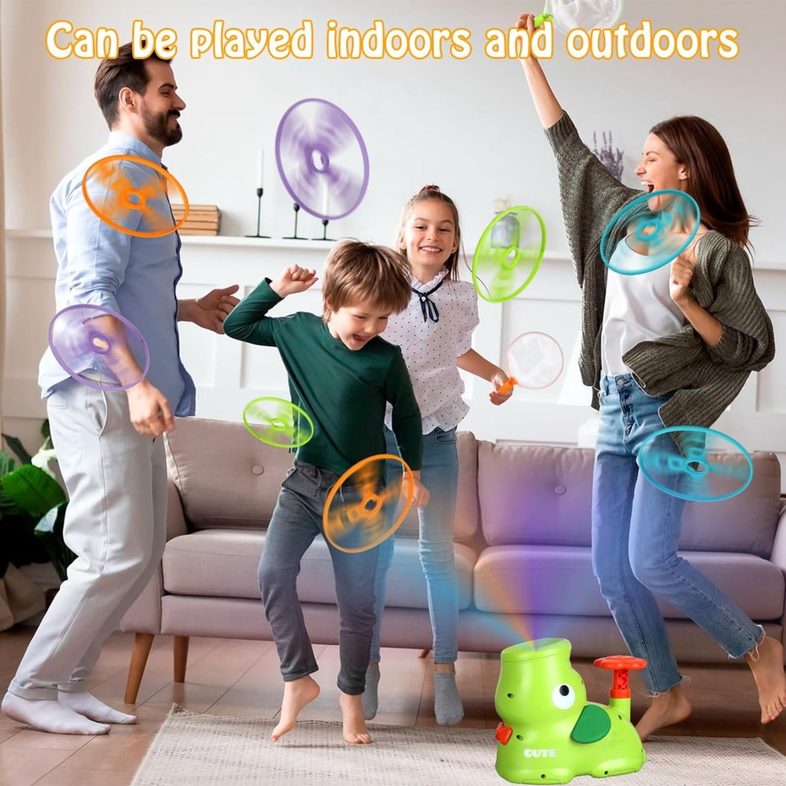 XUFLVPSEF Outdoor Stomp Flying Disc Launcher Toys for Kids Ages 3 4 5 6 7 8 9 10, Elephant Butterfly Catching Game, Outside Yard Activities Chasing Toy, Outdoor Birthday for 3-8 Year Old Boys Girls