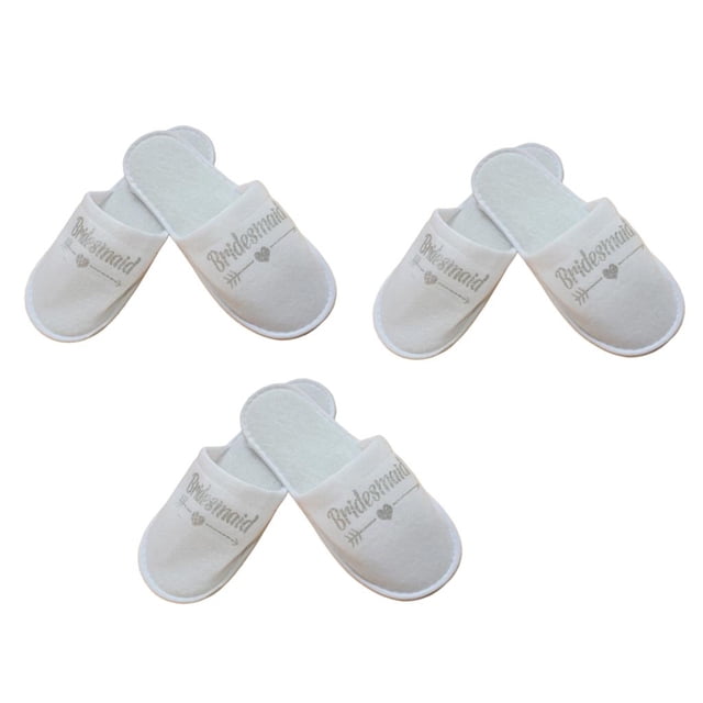 3 pares de zapatillas de invitados para de despedida de soltera Favor de de despedida de soltera Yinane Zapatillas de dama de honor desechables