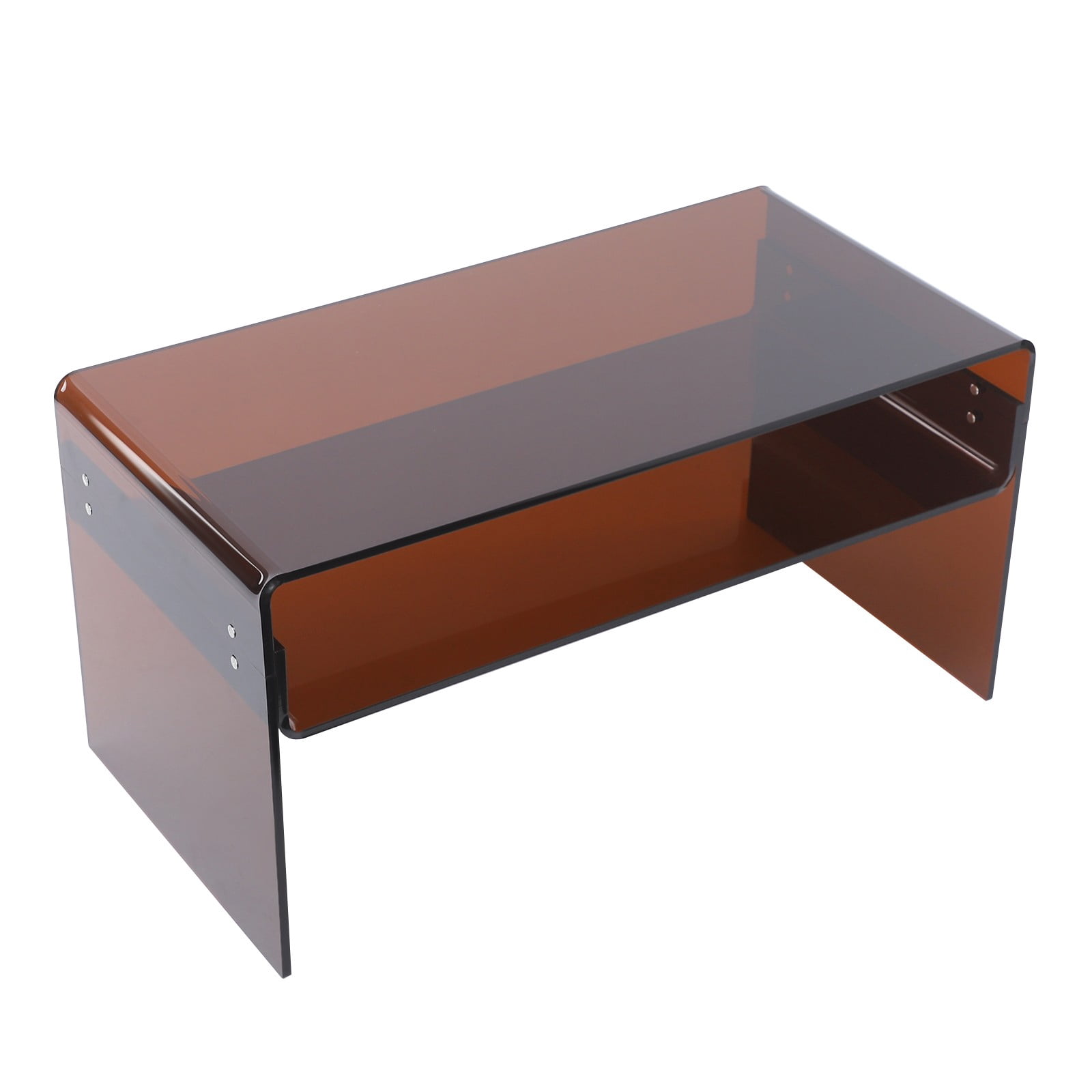 Acrylic Coffee Table 2 Tiers Living Room Side End Tea Table with Storage Shelf