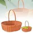 thumbnail image 2 of Wicker Picnic Basket with Handle,Woven Rattan Storage Basket for Easter,Garden Harvest,Vegetables,Fruits, Candy,Portable Hamper for Organizing,Wedding,Toy,Flower,Outdoor Picnicking Home Decor, 2 of 8