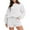 White, variant on Lindreshi Sweatsuits 2pcs Sets Womens Women Fashion Round-Neck Blouse Long Sleeve Tops Sweatshirt Shorts Casual Suit Sets
