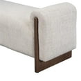 thumbnail image 4 of Pemberly Row 60" Fabric Upholstered Bench Sand Beige with Ash Wood Frame, 4 of 7