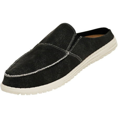 

NORTY Mens Slide Loafers Adult Male Clogs Mules Boat Shoes Black 8