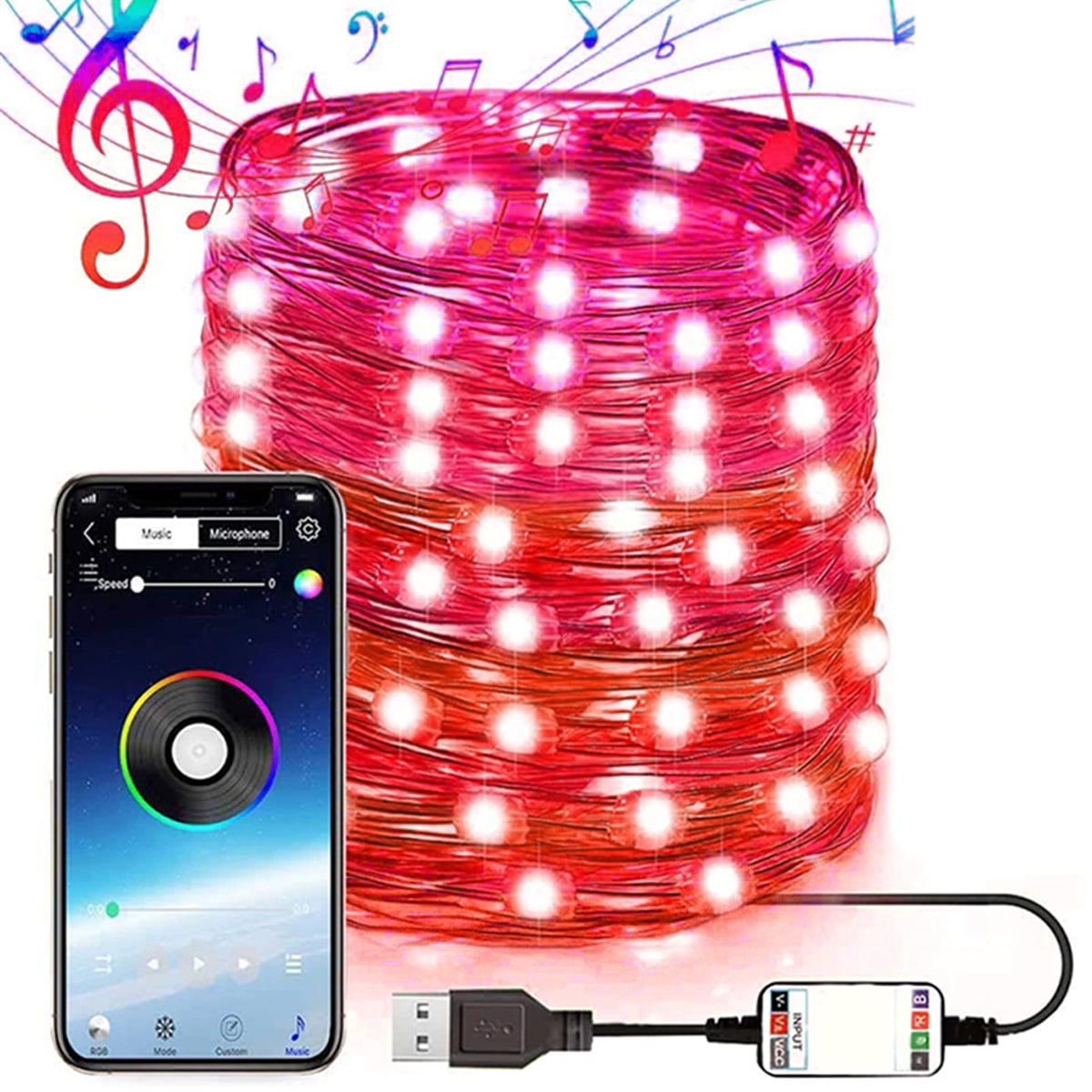 USB LED String Light Bluetooth App Control String Lights Lamp Waterproof Outdoor 