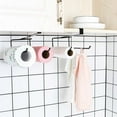 thumbnail image 3 of Under Cabinet Paper Towel Rack | Iron Hanging Tissue Holder | Kitchen Towel Organizer | Over Cabinet Door Shelf | Mounts Without Tools | 23x10.5x6.5cm | Black, 3 of 6