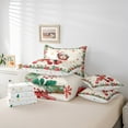thumbnail image 5 of Homewish Xmas Dog Dalmatian Twin Bedding Sets 7-Piece, Vintage Christmas Gifts Snowflake Bedding Comforter Set, Poinsettia Flower Plant Reversible Sheet Sets, Lightweight Room Decor, 5 of 7