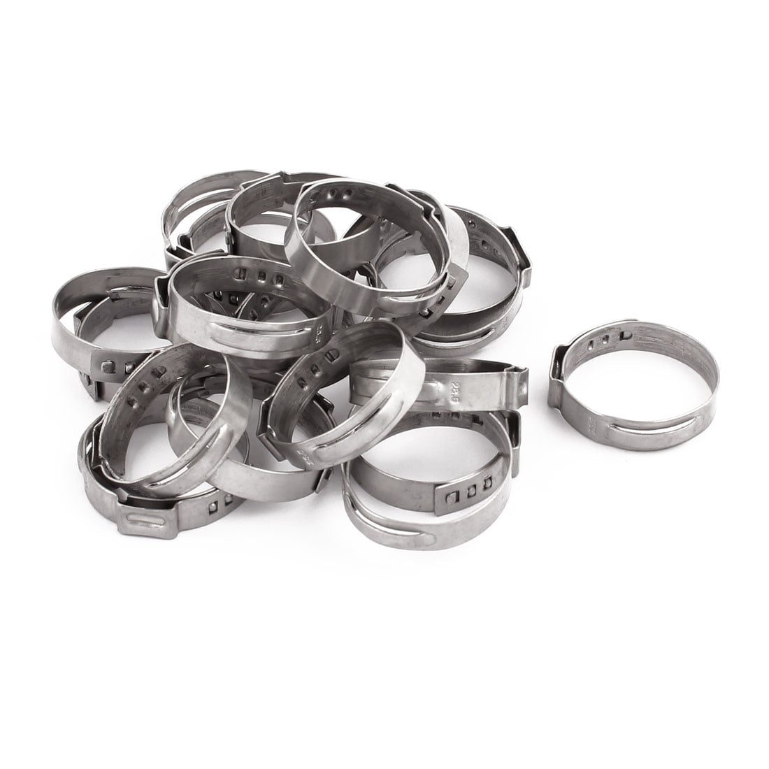 uxcell 25.4mm-28.5mm 304 Stainless Steel Adjustable Cable Pipe Tight Hose Clamps 10pcs 