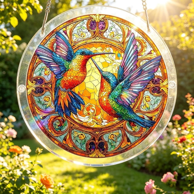 7.3 Inch Sun Catchers Indoor Window, Acrylic Rainbow Suncatcher Window Hanging Decoration for Living Room Bedroom Summer Home Balcony Ornaments Decoration, Birthday Gifts for Women, Men, and Mom