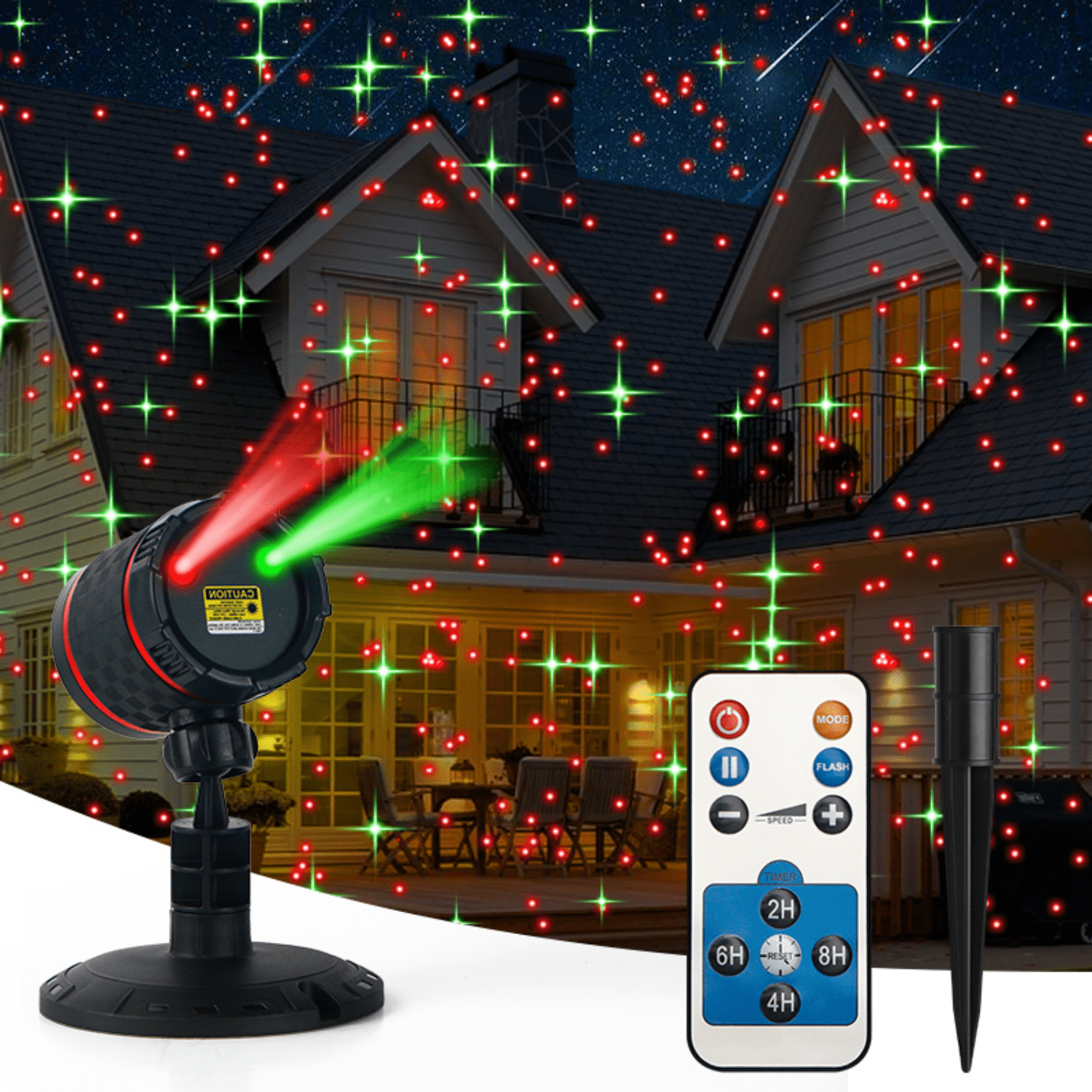 1byone Christmas Outdoor Laser Light Projector with Wireless