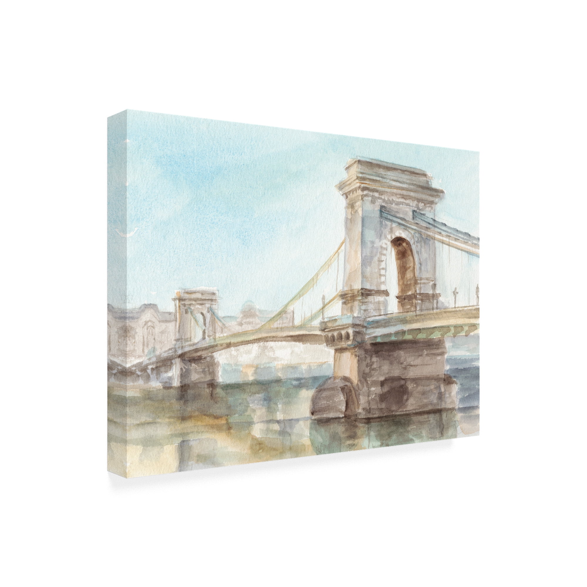 Trademark Fine Art 'Iconic Watercolor Bridge I' Canvas Art by Ethan Harper