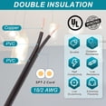 thumbnail image 3 of Uxcell Cable Cubierto de 15 pies 18/2, Cordón de lámpara SPT-2 de 300V, Cable electrónico flexible aislado y resistente al calor, Marrón, 3 of 7