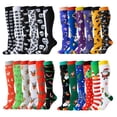 thumbnail image 5 of Compression Socks for Women Circulation Knee High 4 Pairs for Nurses, Running, Travel, Athletic，Style 1, 5 of 5