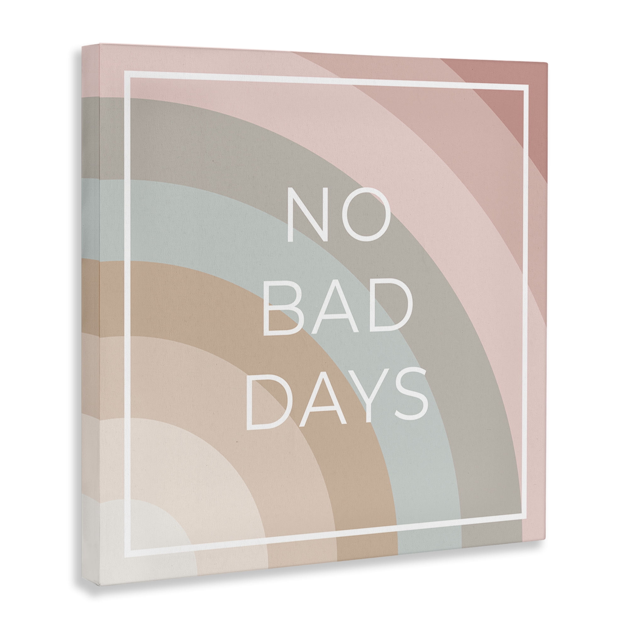 Stupell Industries No Bad Days Rainbow Text & Numbers Painting Wrapped Canvas Art Print Wall Art, 24 x 24