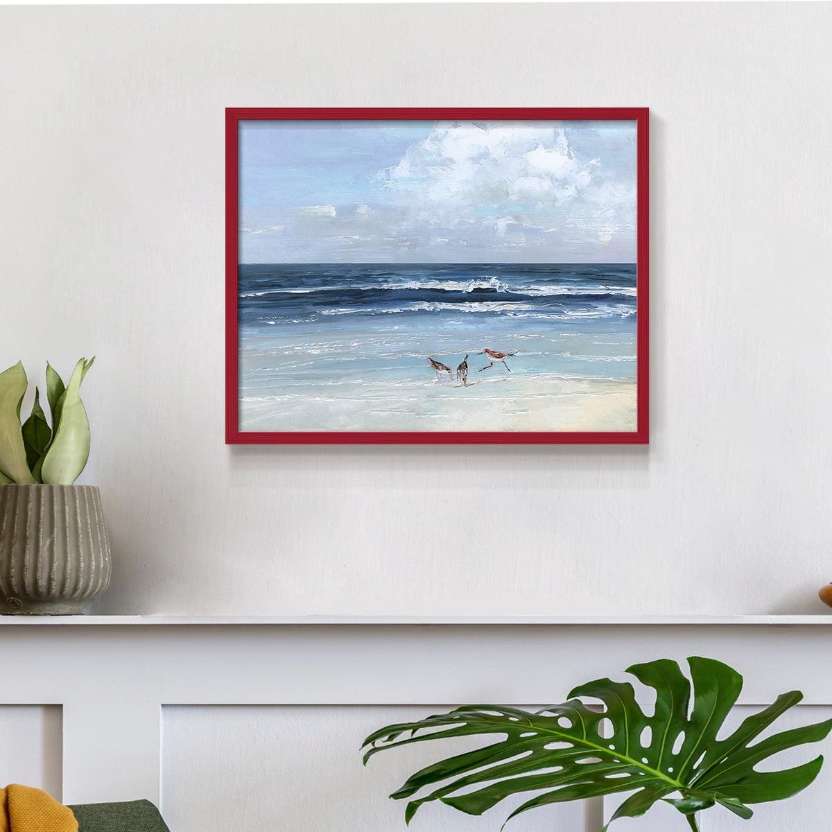 Beach Trio by Sally Swatland - Restickable Framed Giclée Print