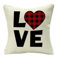 thumbnail image 1 of Fiudx Ofertas Relámpago Funda De Almohada De Lino Para Decoración Del Hogar Con Tema Del Día De San Valentín A Cuadros, Funda De Cojín Para Sofá, 1 of 1